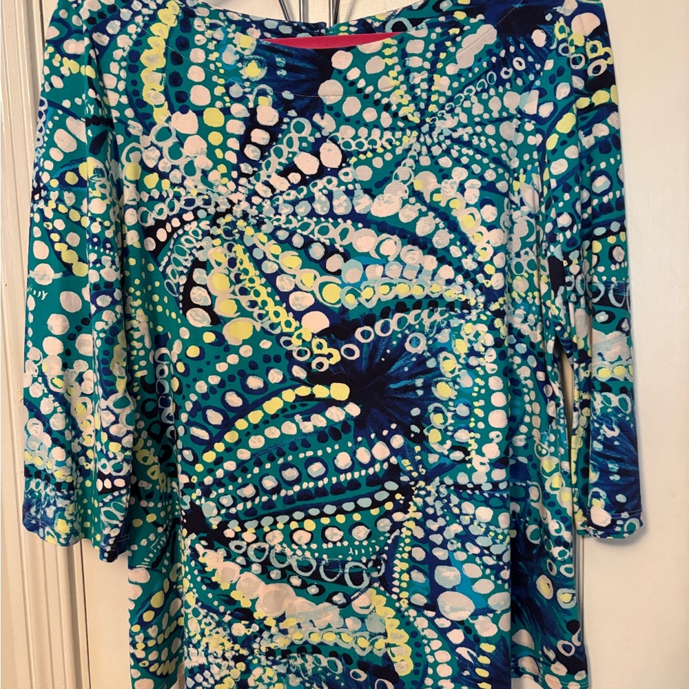 Lilly Pulitzer Blue and Yellow Patterned Top